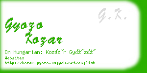 gyozo kozar business card